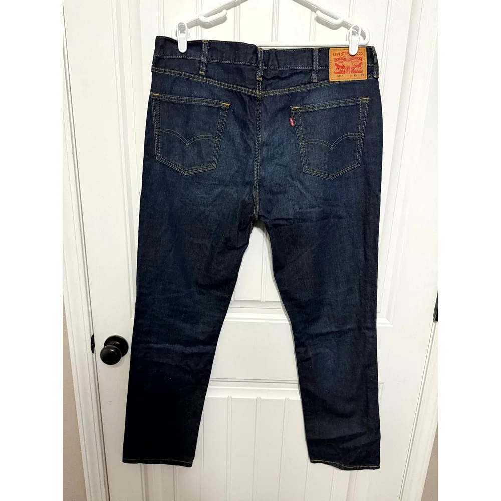 Levi's 511 Slim Fit Jeans Mens 40x32 Dark Blue Denim 5-Pocket Casual Pants